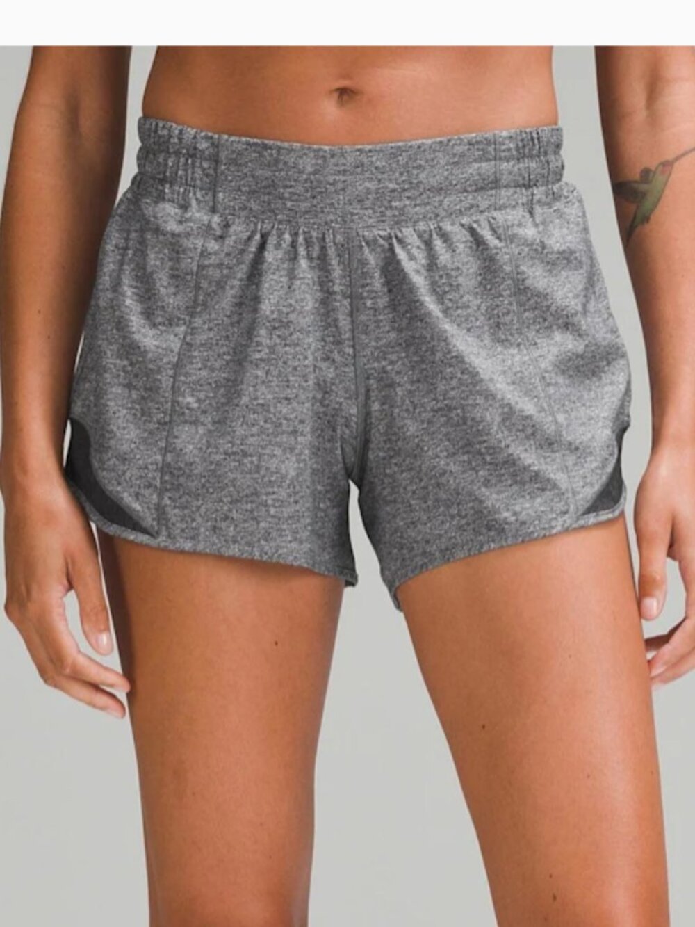 LULULEMON Hotty Hot Low Rise Lined Women's Gray Running Shorts (12 Regular)